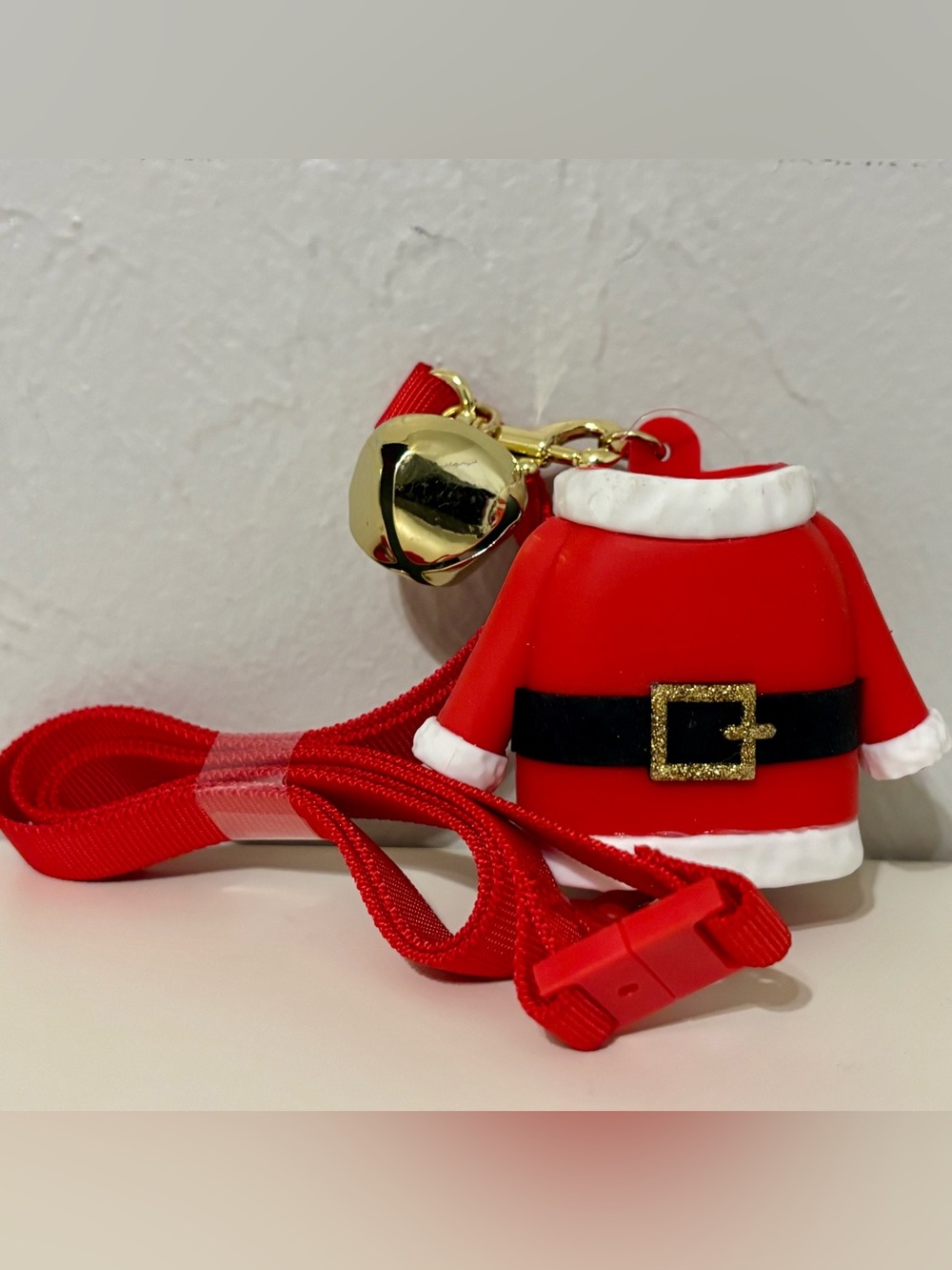 Bath & Body Works Red Santa Suit Lanyard ID Badge Clip Pocketbac Holder